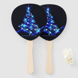 SlipperyJoe's stylized glowing Christmas tree brig Hand Fan
