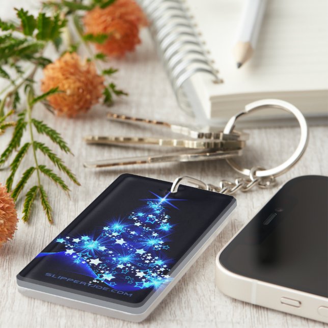 SlipperyJoe's stylized glowing Christmas tree brig Keychain (Front Right)
