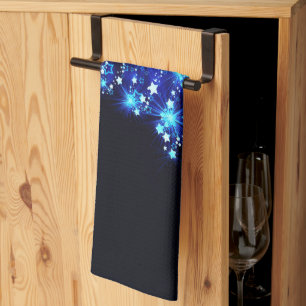 SlipperyJoe's stylized glowing Christmas tree brig Kitchen Towel
