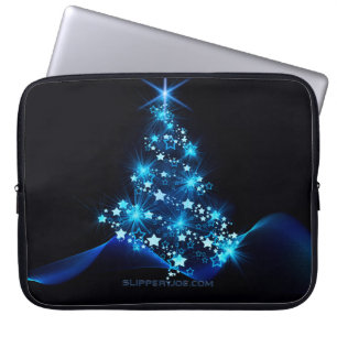 SlipperyJoe's stylized glowing Christmas tree brig Laptop Sleeve