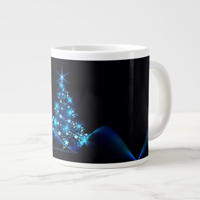 SlipperyJoe's stylized glowing Christmas tree brig Large Coffee Mug (Front Right)