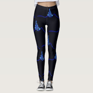 SlipperyJoe's stylized glowing Christmas tree brig Leggings