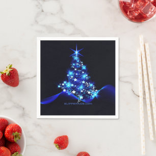 SlipperyJoe's stylized glowing Christmas tree brig Napkin