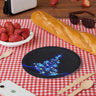 SlipperyJoe's stylized glowing Christmas tree brig Paper Plate