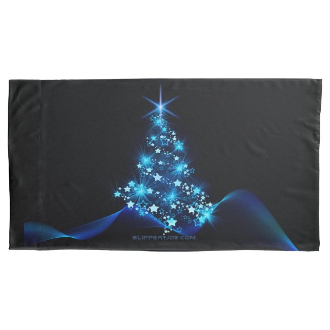 SlipperyJoe's stylized glowing Christmas tree brig Pillowcase (Front)