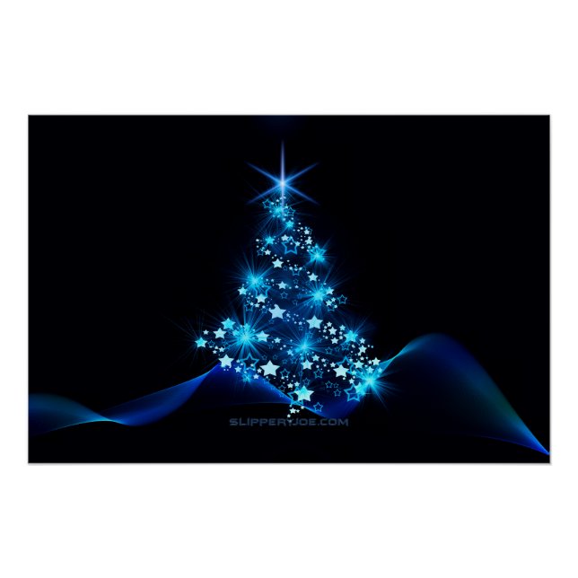 SlipperyJoe's stylized glowing Christmas tree brig Poster (Front)