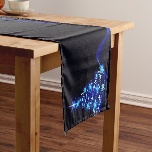 SlipperyJoe's stylized glowing Christmas tree brig Short Table Runner (In Situ)