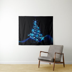 SlipperyJoe's stylized glowing Christmas tree brig Tapestry