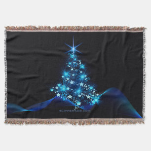 SlipperyJoe's stylized glowing Christmas tree brig Throw Blanket
