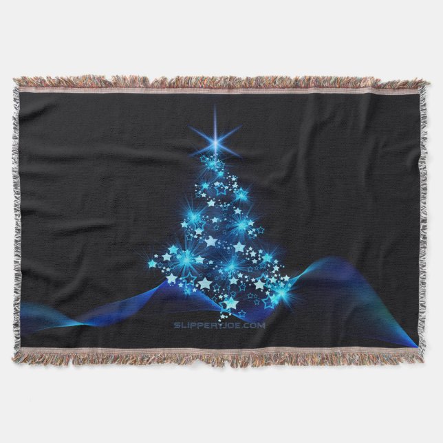 SlipperyJoe's stylized glowing Christmas tree brig Throw Blanket (Front)