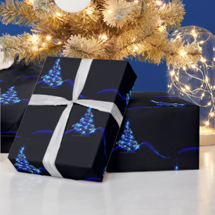 SlipperyJoe's stylized glowing Christmas tree brig Wrapping Paper