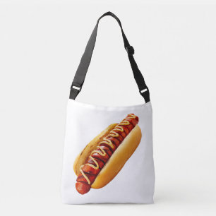 SlipperyJoe's summer BBQ vibe hot dog nestled soft Crossbody Bag