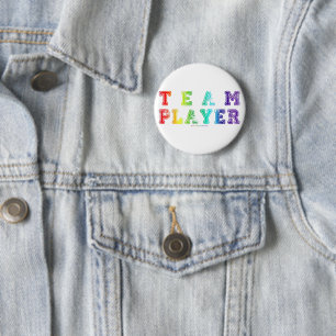 SlipperyJoe's team player filled with smooth rainb 2 Inch Round Button