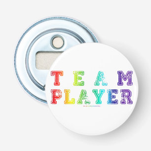 SlipperyJoe's team player filled with smooth rainb Bottle Opener
