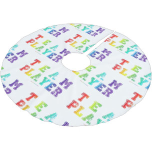 SlipperyJoe's team player filled with smooth rainb Brushed Polyester Tree Skirt