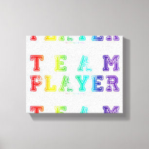 SlipperyJoe's team player filled with smooth rainb Canvas Print