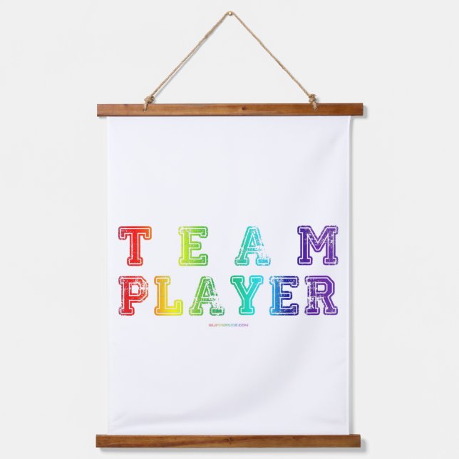 SlipperyJoe's team player filled with smooth rainb Hanging Tapestry (Front)