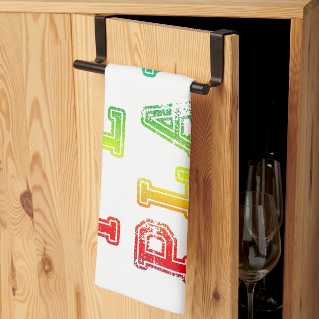SlipperyJoe's team player filled with smooth rainb Kitchen Towel (Thirds Fold)