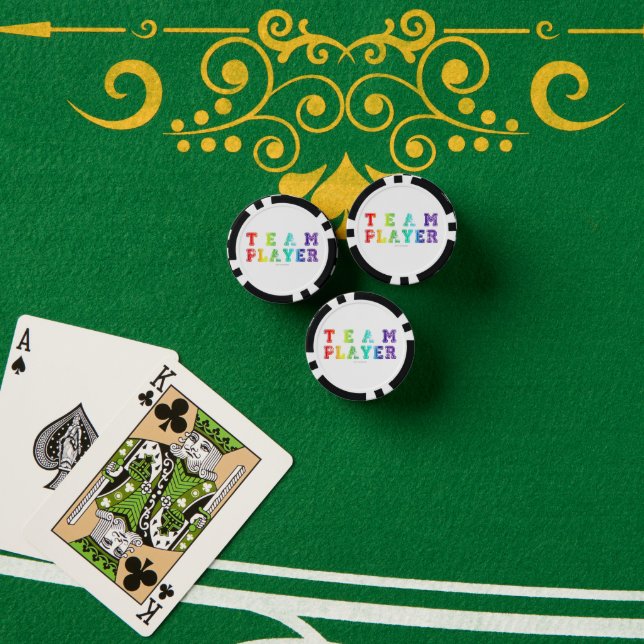 SlipperyJoe's team player filled with smooth rainb Poker Chips (Poker Table (Stack))
