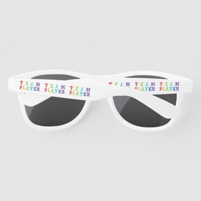 SlipperyJoe's team player filled with smooth rainb Sunglasses (Back)