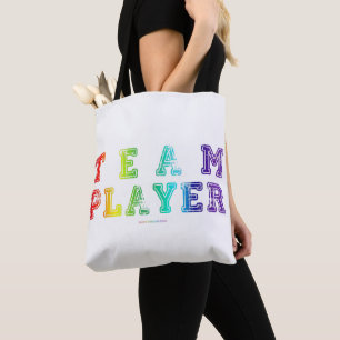 SlipperyJoe's team player filled with smooth rainb Tote Bag
