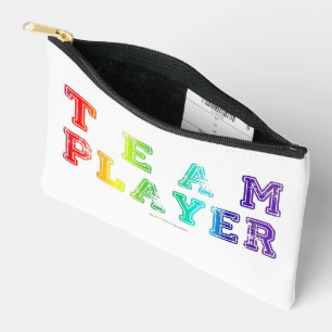 SlipperyJoe's Team Player words gradient rainbow c Accessory Pouch