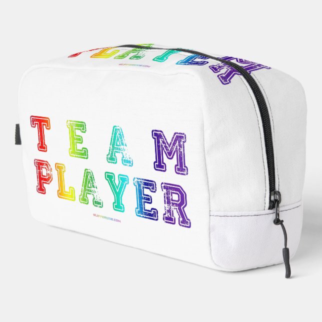 SlipperyJoe's Team Player words gradient rainbow c Dopp Kit (Right Corner)