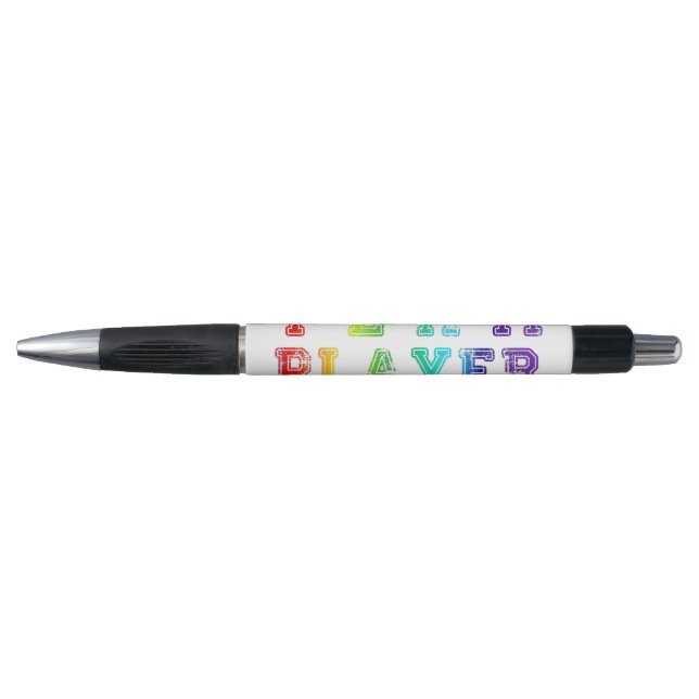 SlipperyJoe's Team Player words gradient rainbow c Pen (Front)