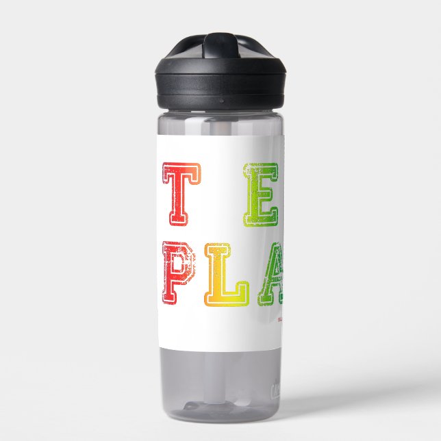 SlipperyJoe's Team Player words gradient rainbow c Water Bottle (Front)