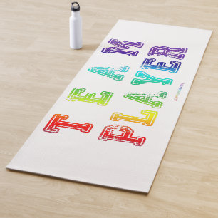 SlipperyJoe's Team Player words gradient rainbow c Yoga Mat