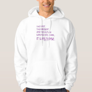 SlipperyJoe's tense word past future purple funny Hoodie
