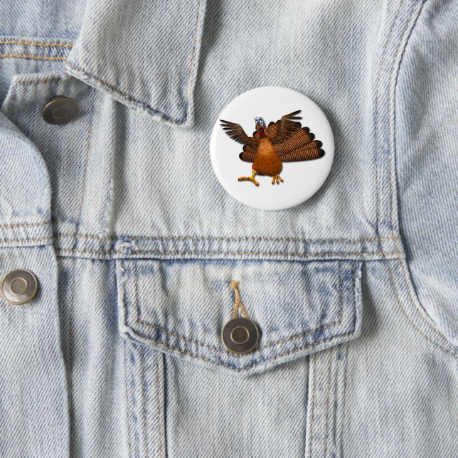 SlipperyJoe's Thanksgiving gobble responsibly live 2 Inch Round Button (In Situ)