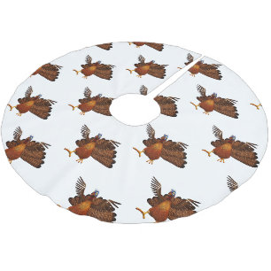SlipperyJoe's Thanksgiving gobble responsibly live Brushed Polyester Tree Skirt