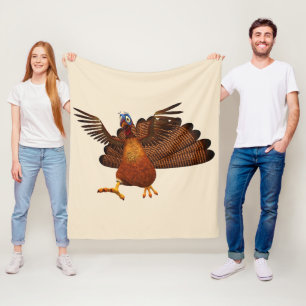 SlipperyJoe's Thanksgiving gobble responsibly live Fleece Blanket