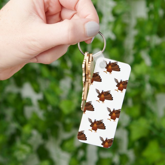 SlipperyJoe's Thanksgiving gobble responsibly live Keychain (Hand)