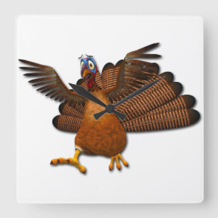 SlipperyJoe's Thanksgiving gobble responsibly live Square Wall Clock