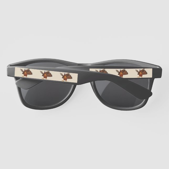 SlipperyJoe's Thanksgiving gobble responsibly live Sunglasses (Back)