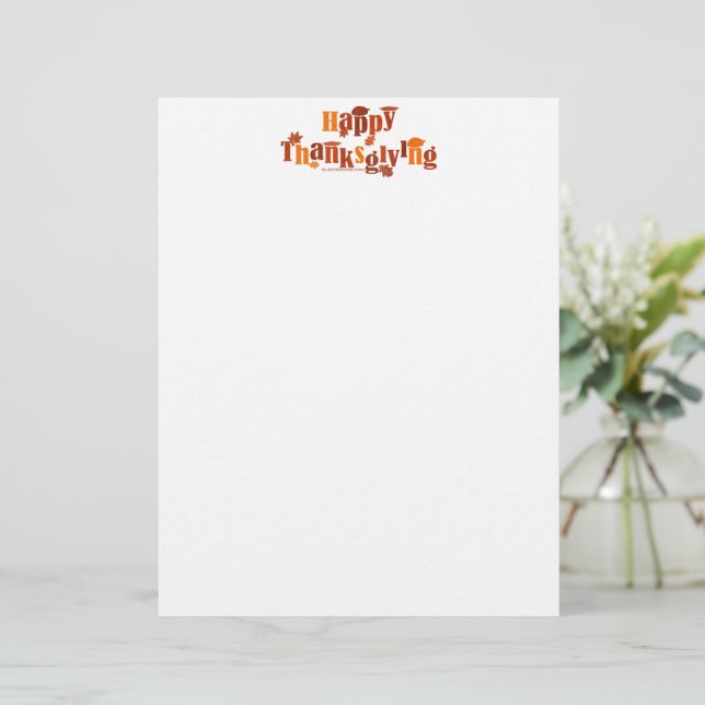 SlipperyJoe's Thanksgiving leaves brown orange pie Letterhead (Standing Front)