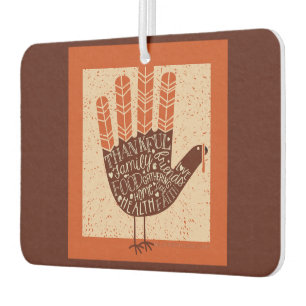 SlipperyJoe's Thanksgiving playful turkey illustra Air Freshener