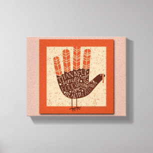 SlipperyJoe's Thanksgiving playful turkey illustra Canvas Print