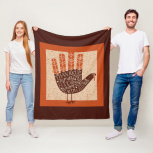 SlipperyJoe's Thanksgiving playful turkey illustra Fleece Blanket
