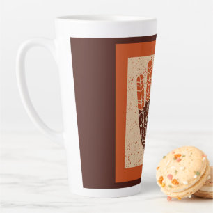 SlipperyJoe's Thanksgiving playful turkey illustra Latte Mug