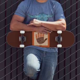 SlipperyJoe's Thanksgiving playful turkey illustra Skateboard