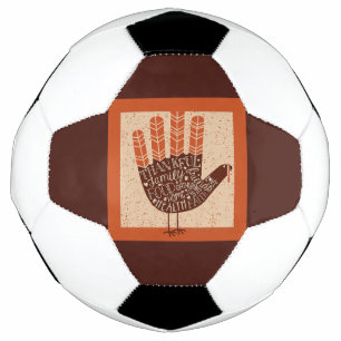 SlipperyJoe's Thanksgiving playful turkey illustra Soccer Ball