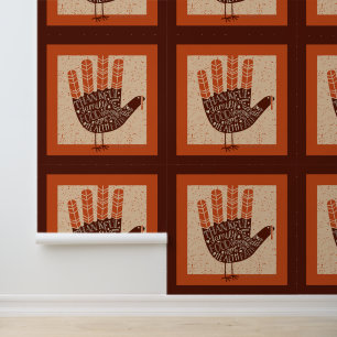 SlipperyJoe's Thanksgiving playful turkey illustra Wallpaper