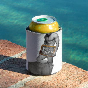 SlipperyJoe's Thanksgiving tradition muscular male Can Cooler
