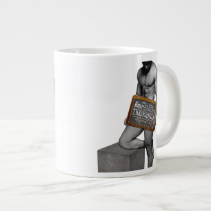 SlipperyJoe's Thanksgiving tradition muscular male Large Coffee Mug