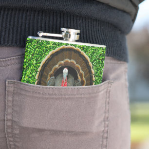 SlipperyJoe's Thanksgiving turkey grass eat ham co Hip Flask