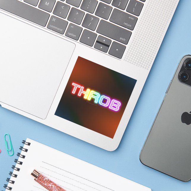 SlipperyJoe's throb rainbow-like gradient thick ca (Laptop w/ iPhone)