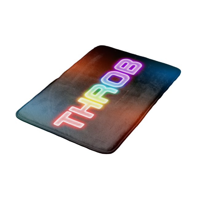 SlipperyJoe's throb rainbow-like gradient thick ca Bath Mat (Angled)
